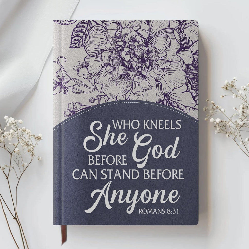 Personalized Purple "Strength & Dignity" Leather Journal