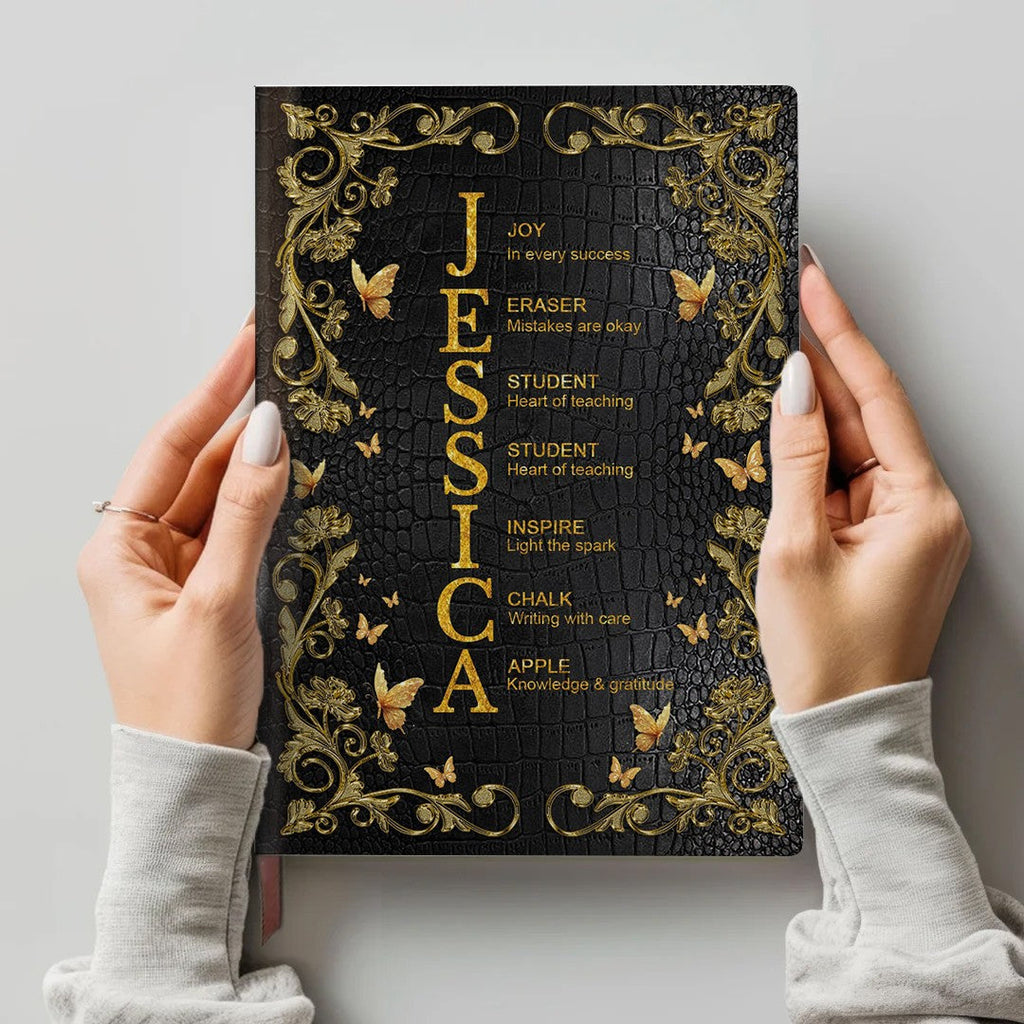 Personalized "Teacher's Sacred Calling" Leather Notebook