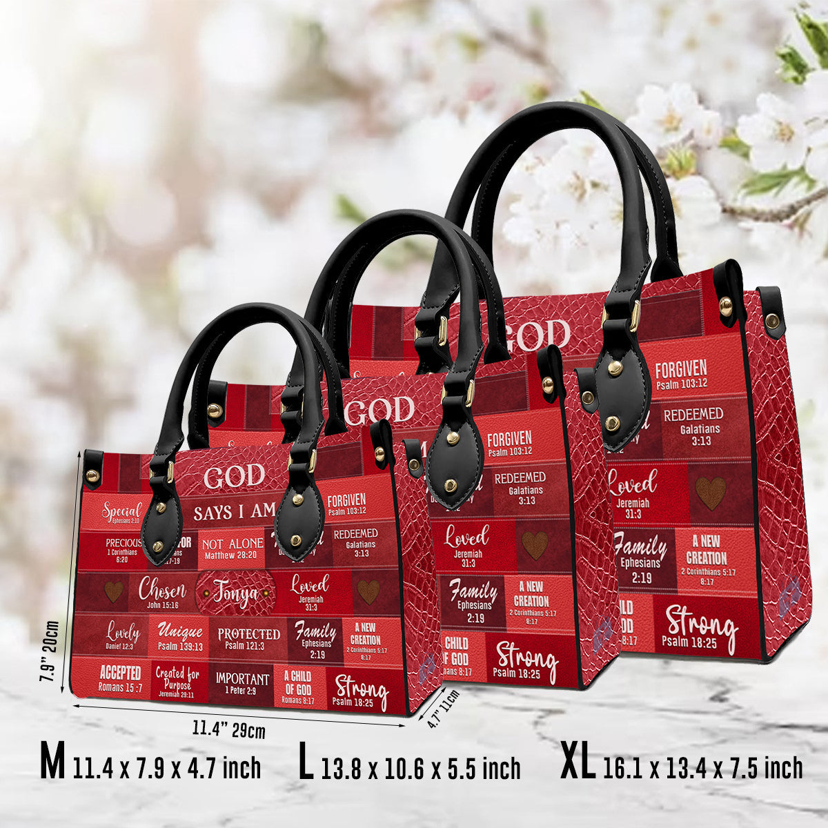 Personalized God Says I Am Leather Handbag
