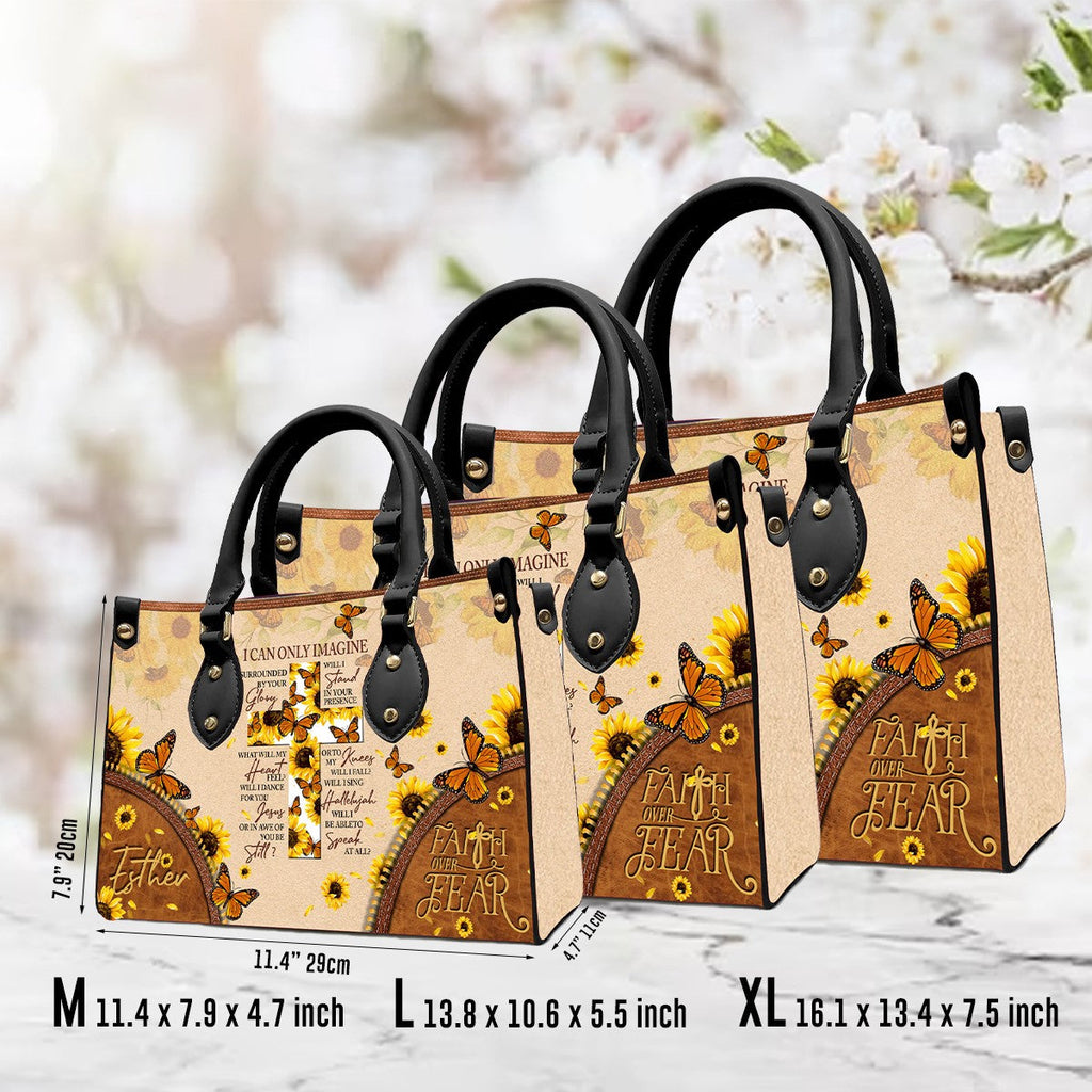 I Can Only Imagine Butterfly Cross Leather Handbag