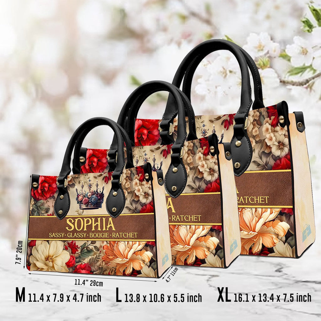 Custom Monogrammed Leather Handbag