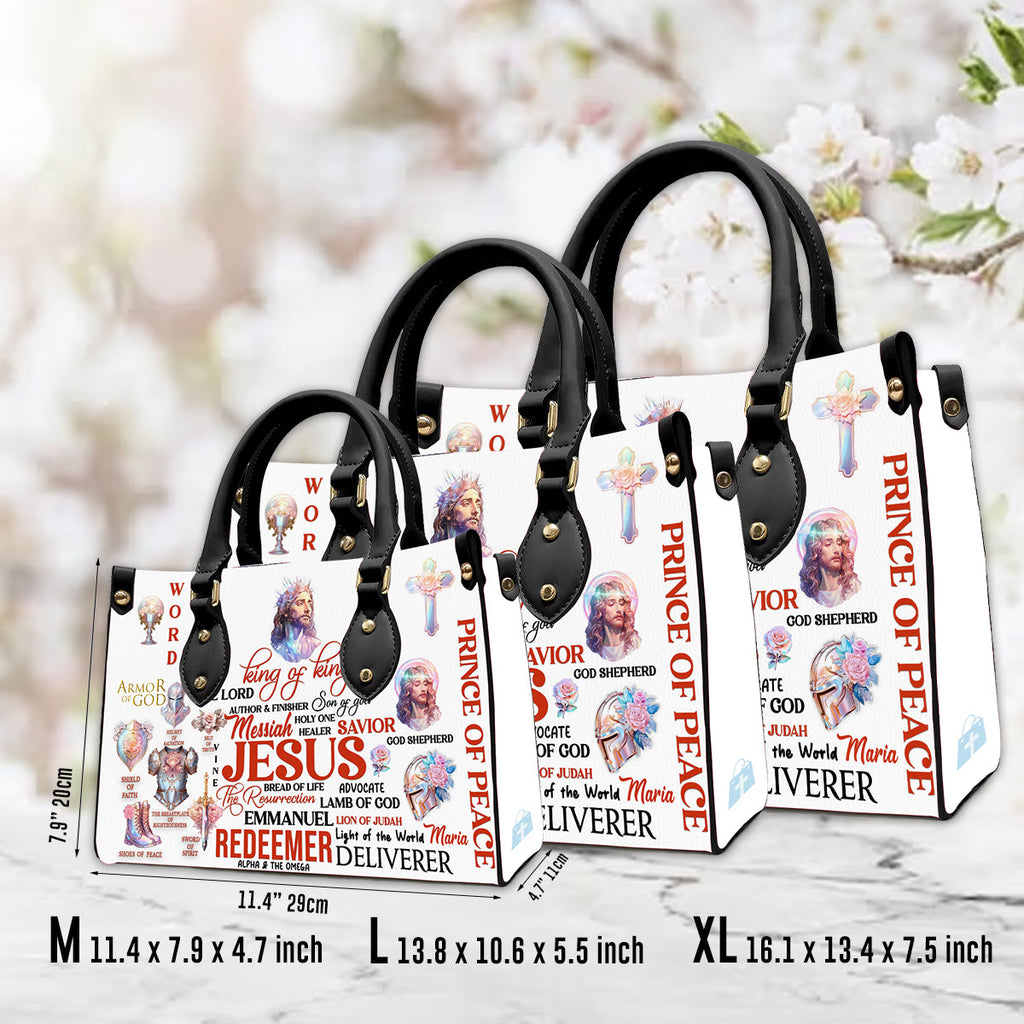 Jesus King of Kings Personalized Leather Handbag