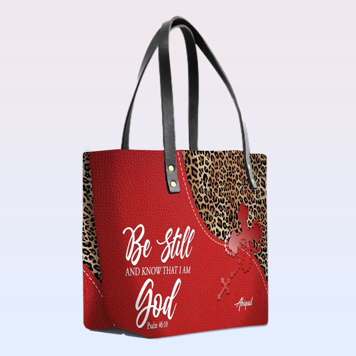 Personalized Christian Bible Verse Leather Tote