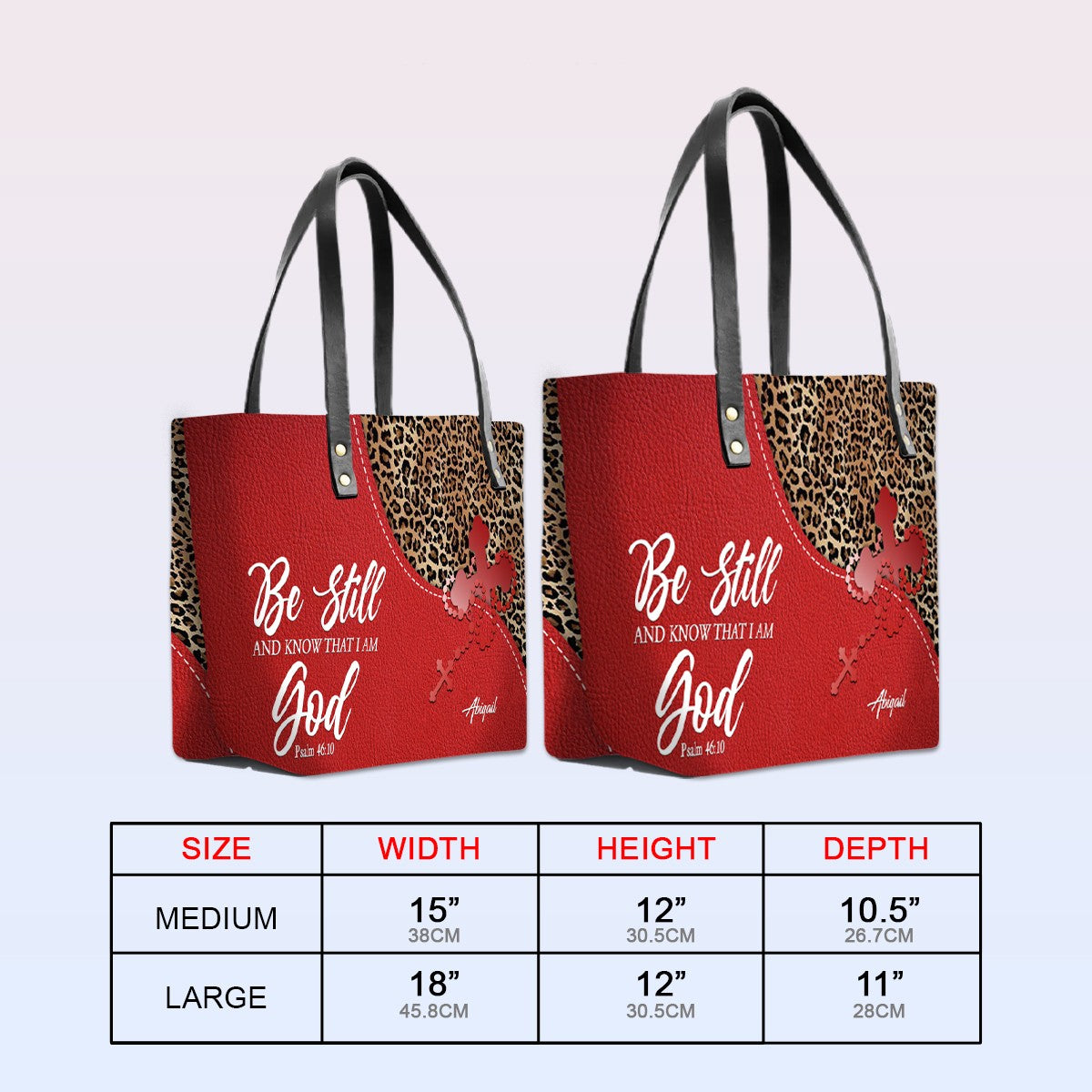 Personalized Christian Bible Verse Leather Tote