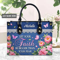 Faith Bigger Than Fear Personalized Leather Tote