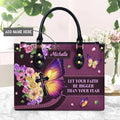 Faith Over Fear Personalized Leather Tote Bag