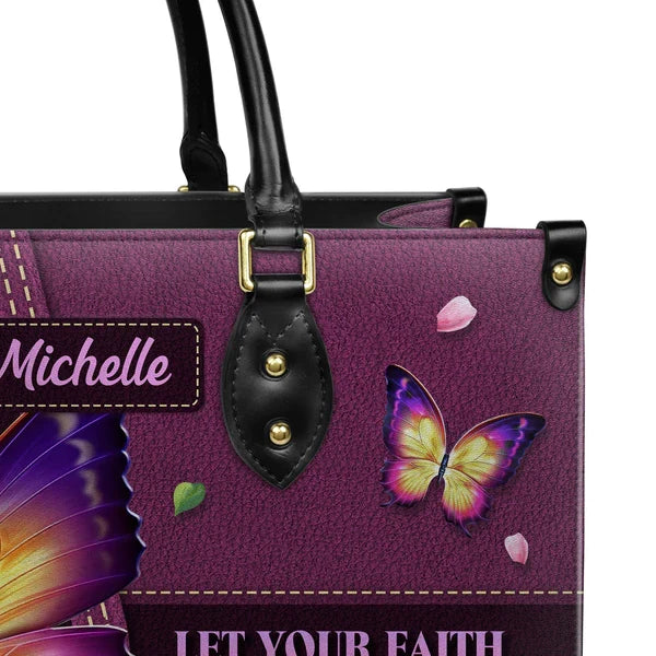 Faith Over Fear Personalized Leather Tote Bag