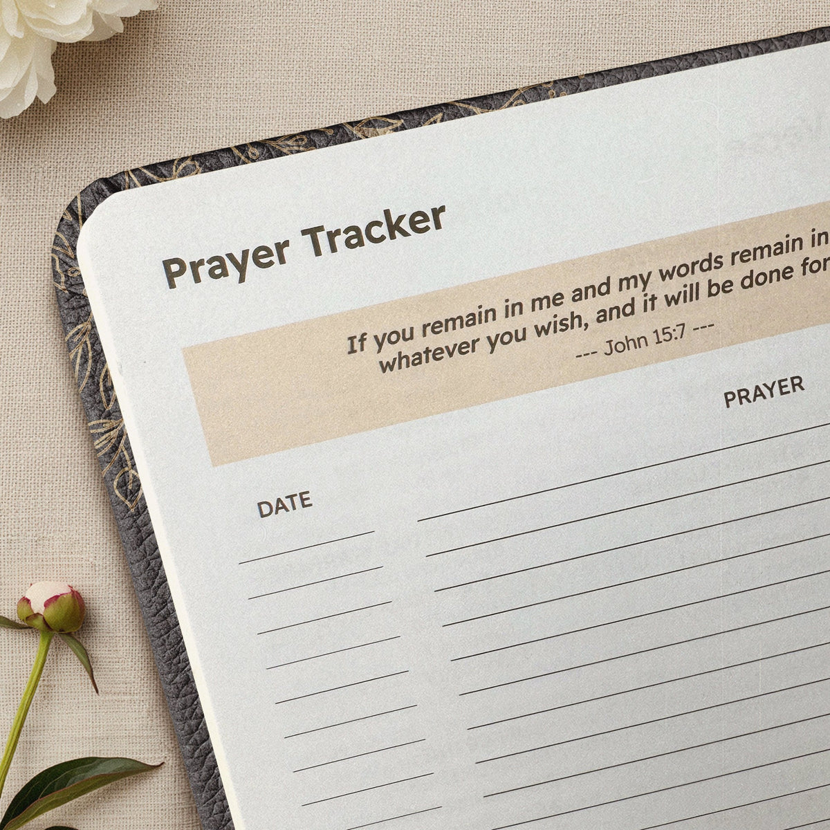 Treasured Proverbs 3:5 Leather Prayer Journal