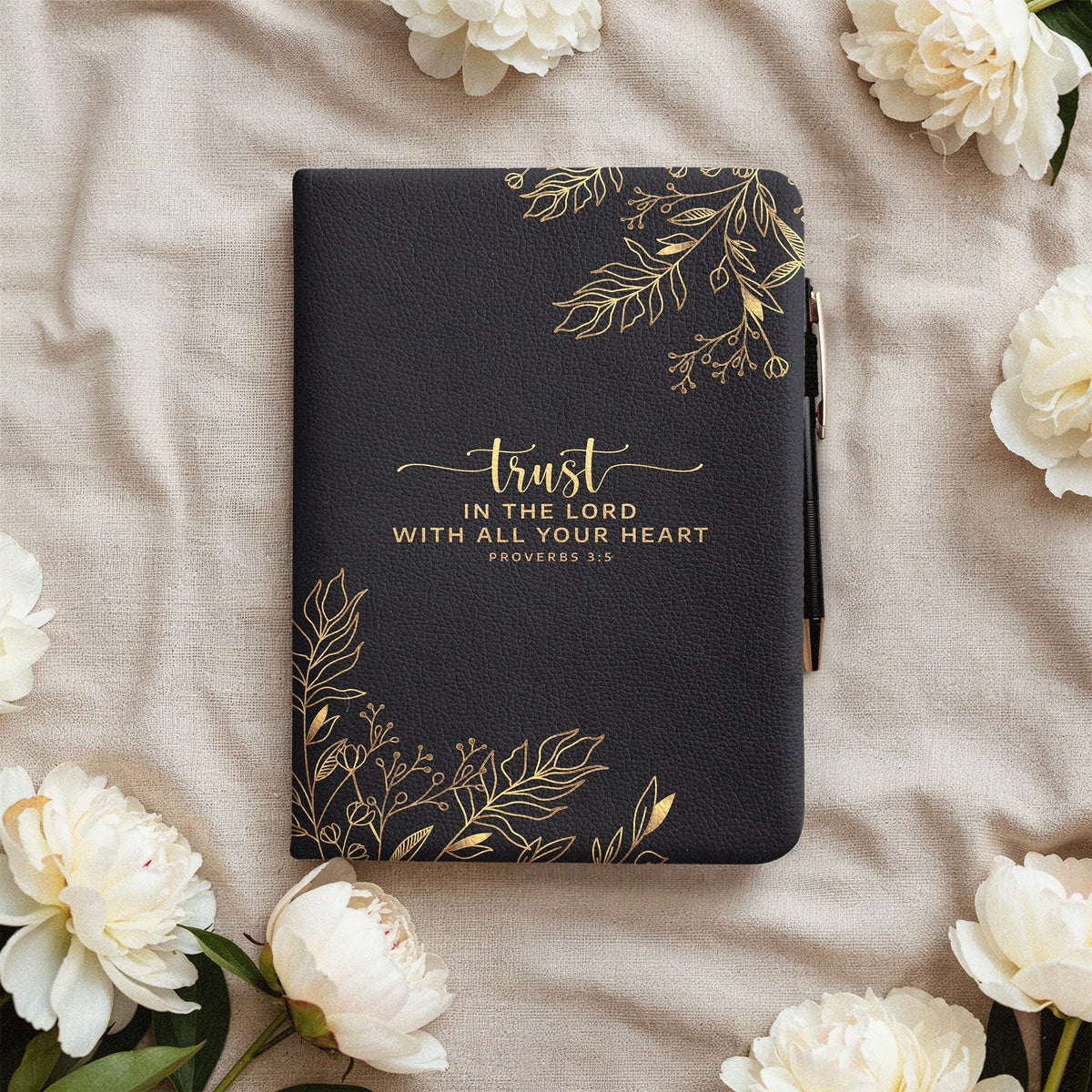 Treasured Proverbs 3:5 Leather Prayer Journal