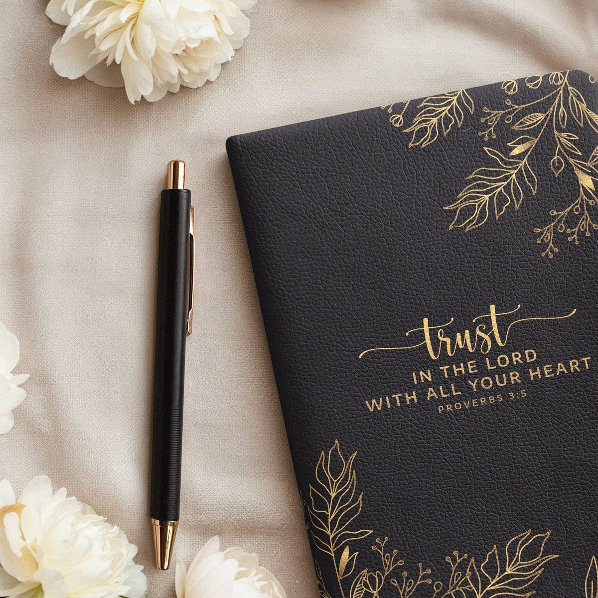 Treasured Proverbs 3:5 Leather Prayer Journal