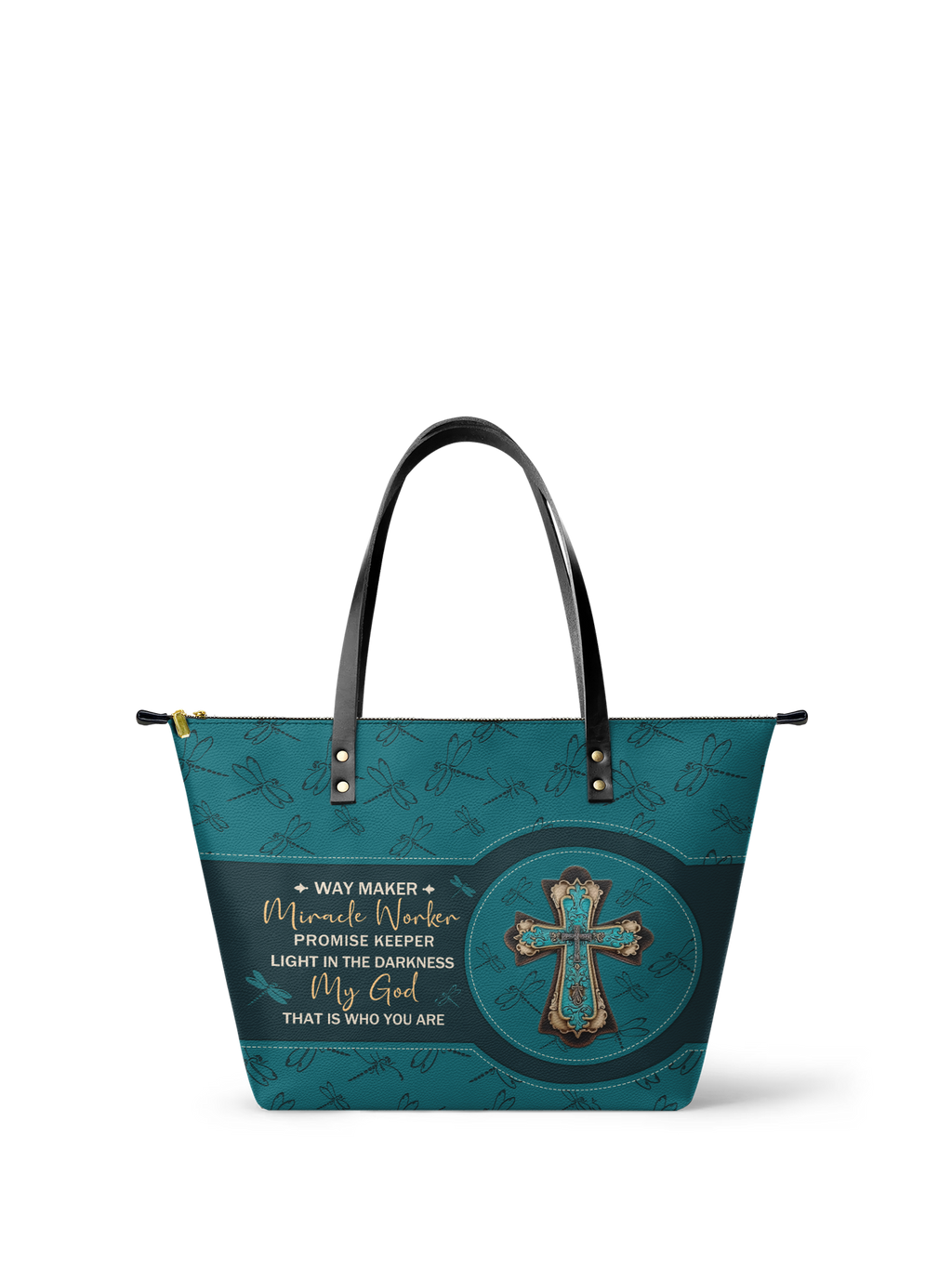 Nautical Lighthouse Leather Tote Bag