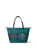 Nautical Lighthouse Leather Tote Bag