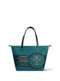 Coastal Lighthouse Leather Tote Bag