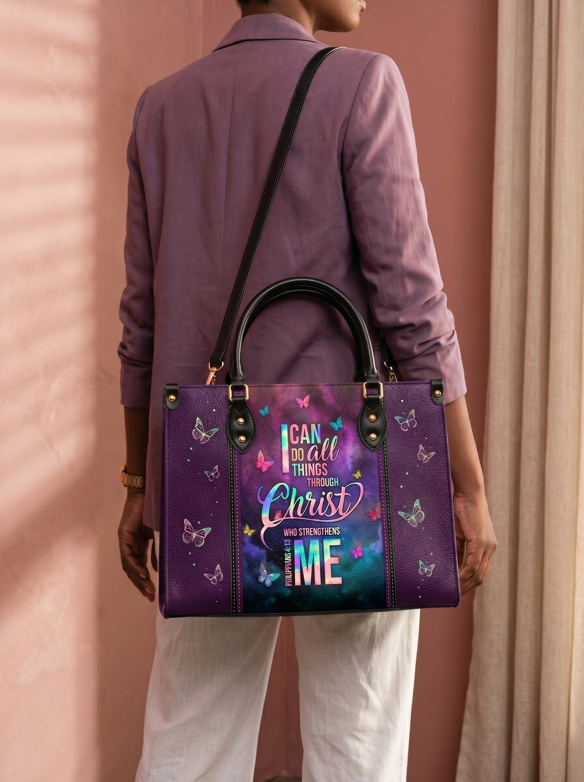Limitless Philippians 4:13 Leather Handbag