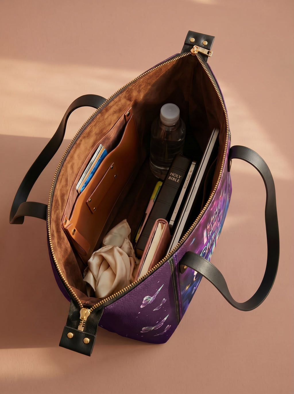 Limitless Philippians 4:13 Leather Tote Bag