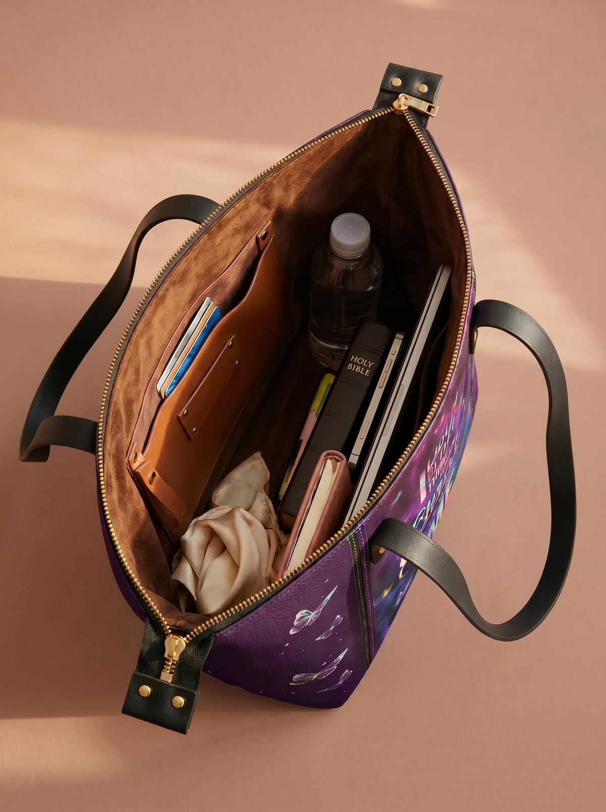 Limitless Philippians 4:13 Leather Tote Bag