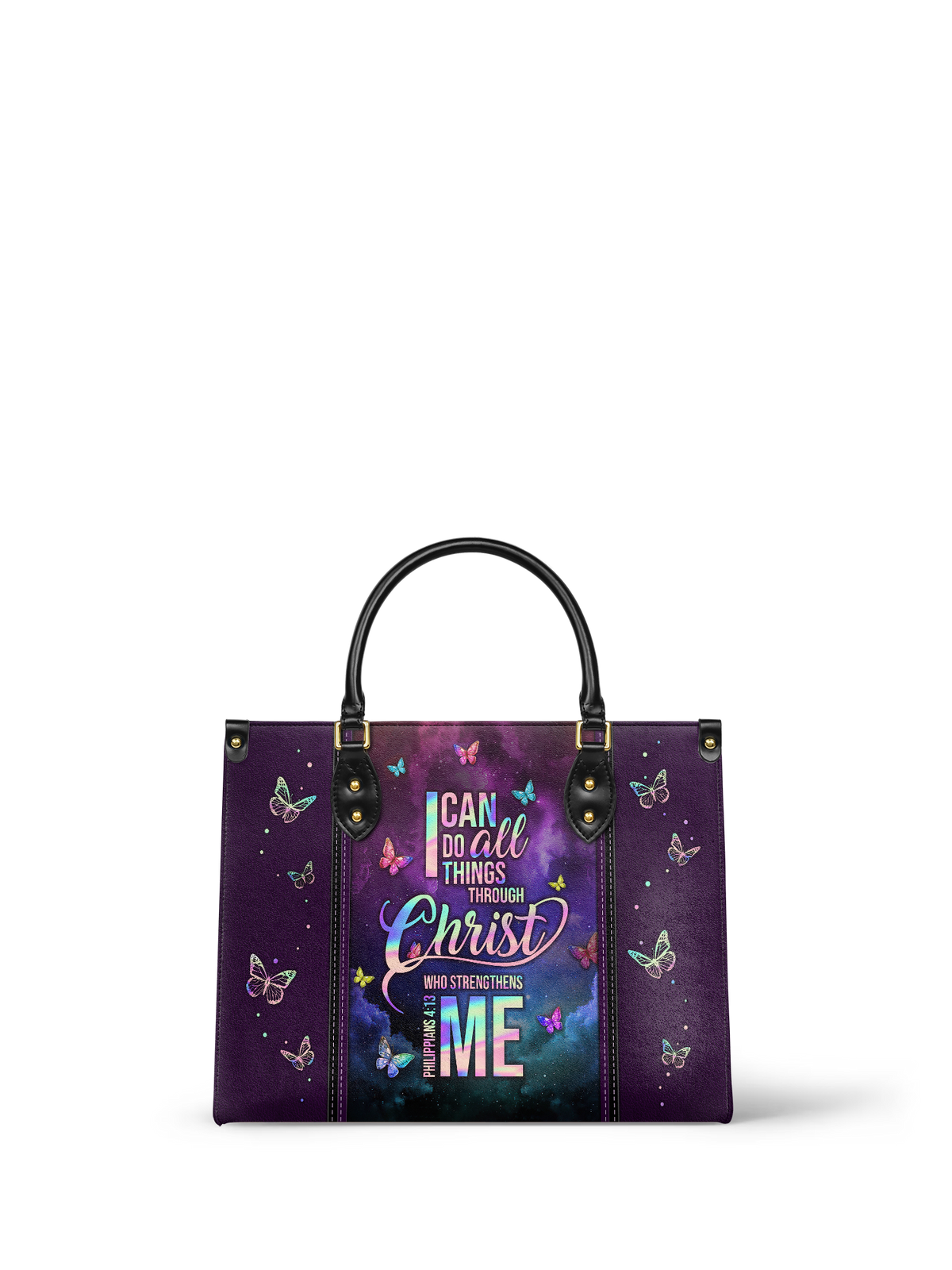 Philippians 4:13 Limitless Leather Handbag