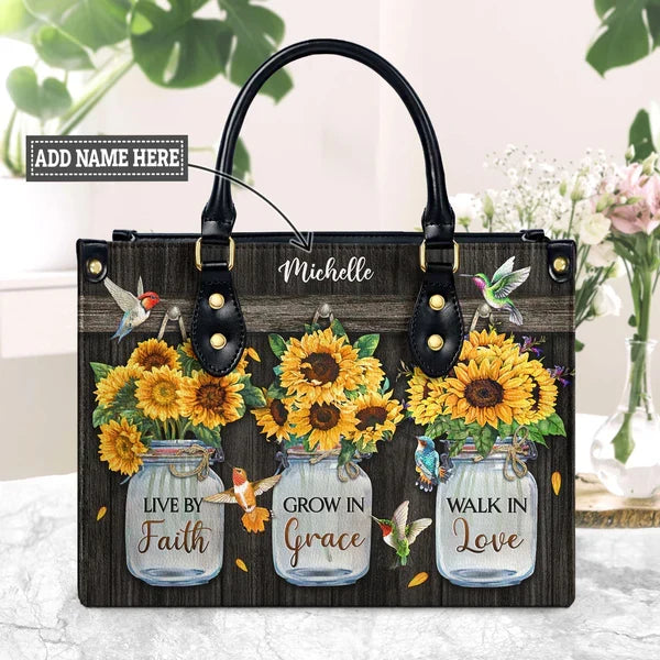 Live By Faith Butterfly & Hummingbird Handbag