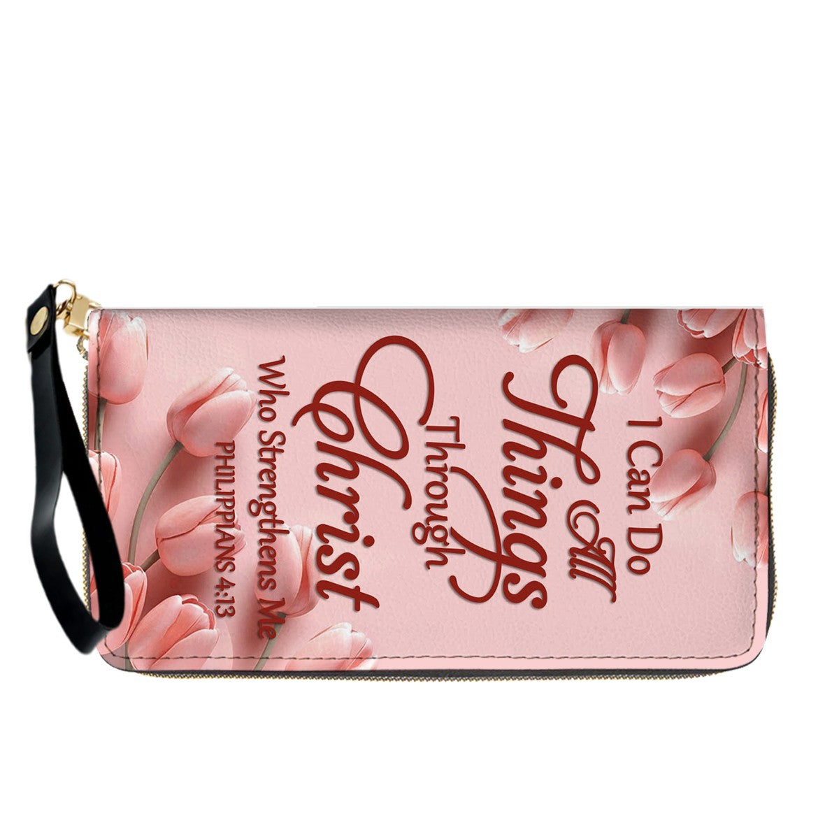 Personalized Pink Tulip Christian Handbag Set