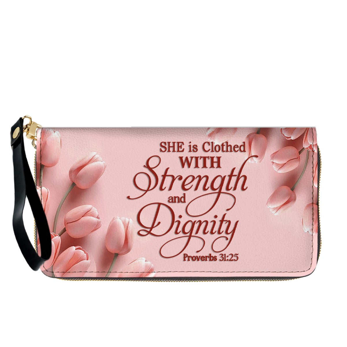 Personalized Pink Tulip Christian Handbag Set
