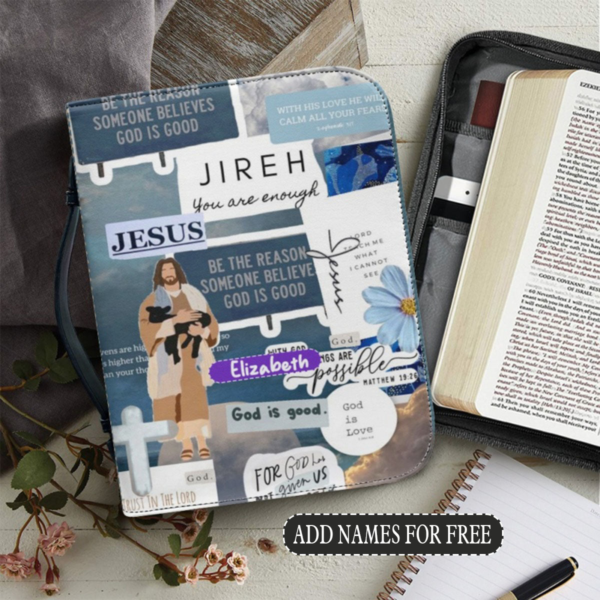 Personalized Bible Affirmations Blue Bible Cover