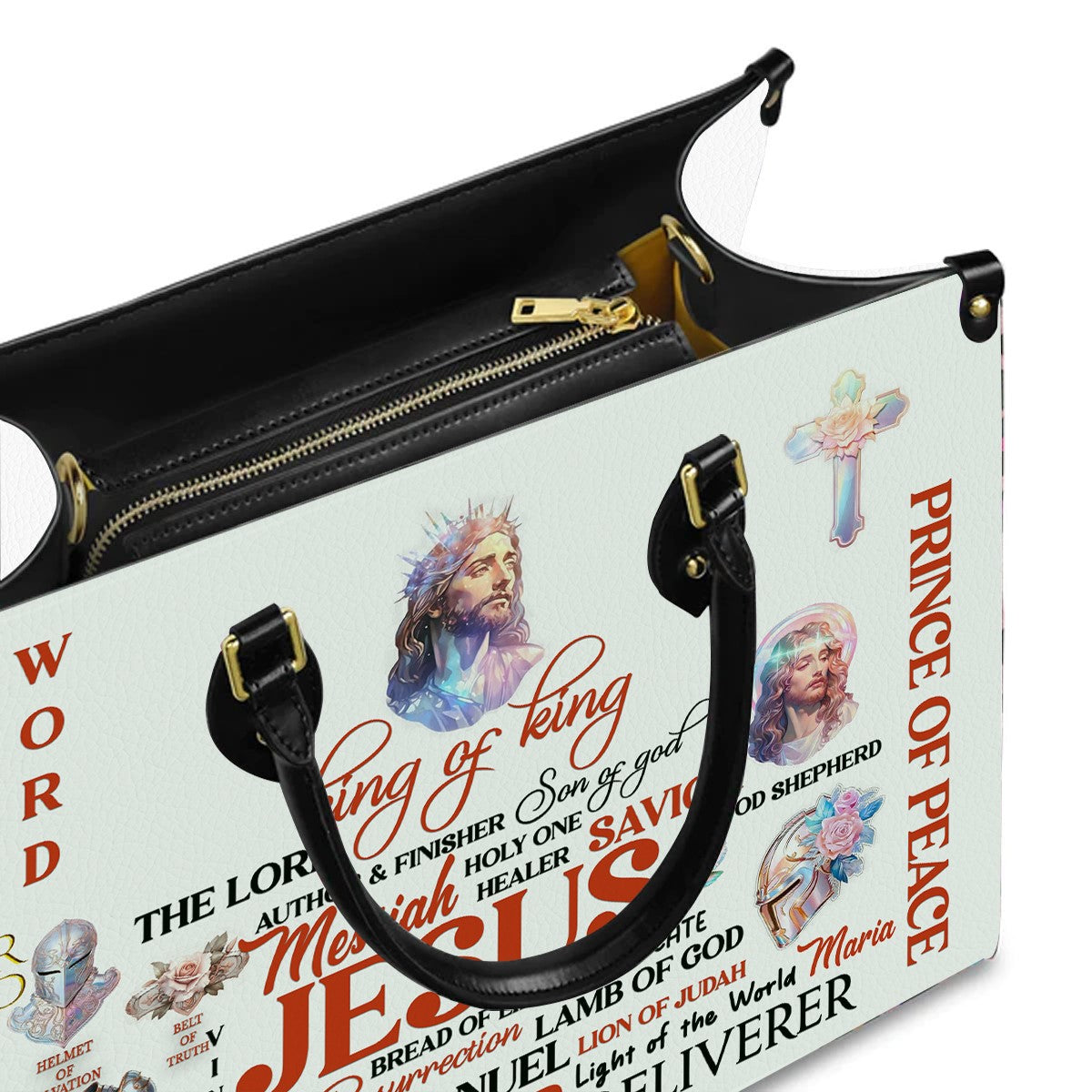Jesus King of Kings Personalized Leather Handbag