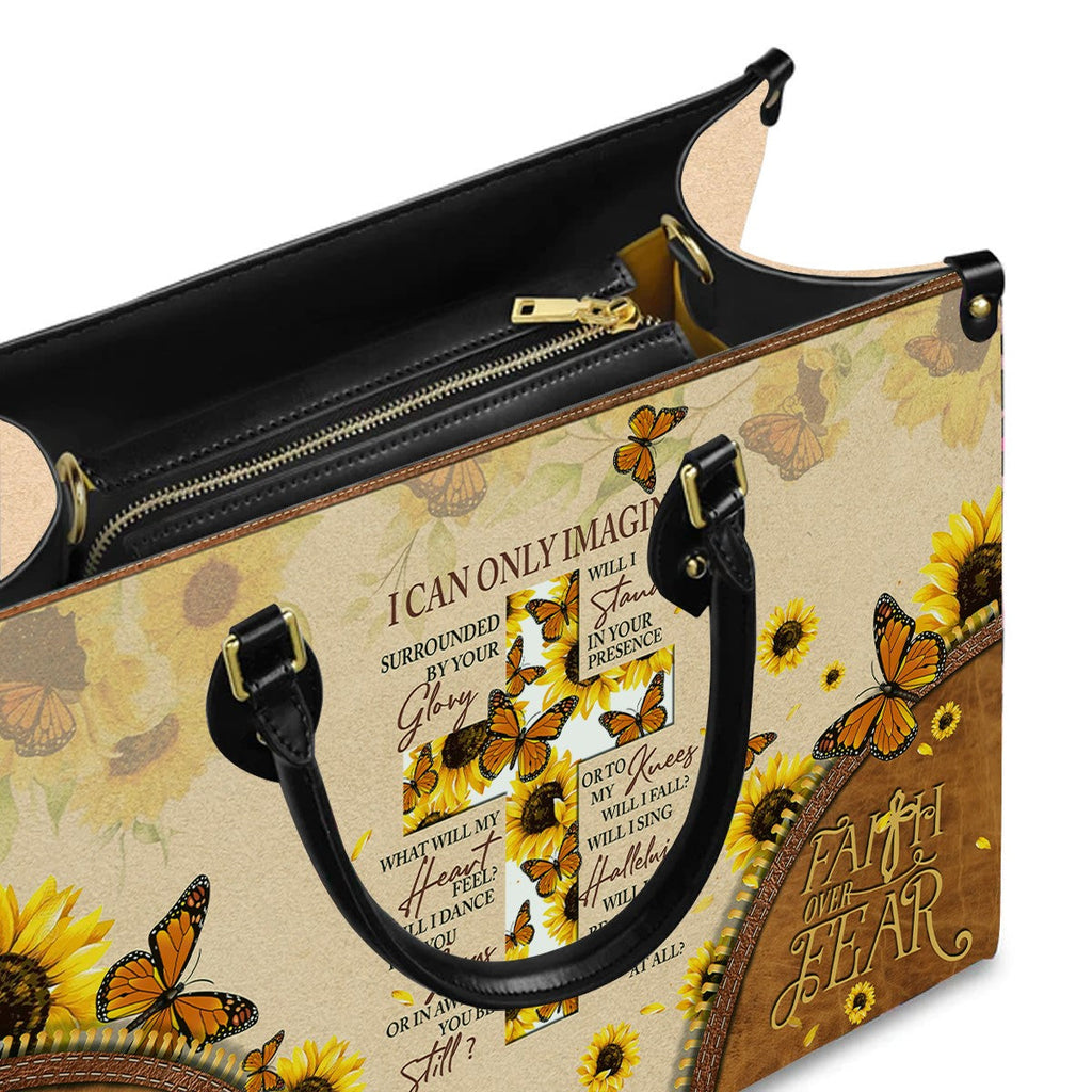 I Can Only Imagine Butterfly Cross Leather Handbag