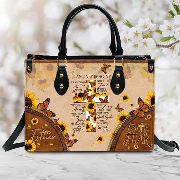 I Can Only Imagine Butterfly Cross Leather Handbag
