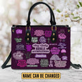 Daily Bible Affirmations Purple Leather Handbag