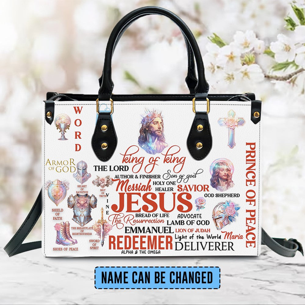 Jesus King of Kings Personalized Leather Handbag