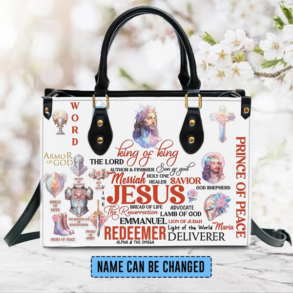 Jesus King of Kings Personalized Leather Handbag
