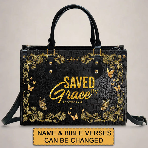Love & Grace Personalized Christian Leather Tote