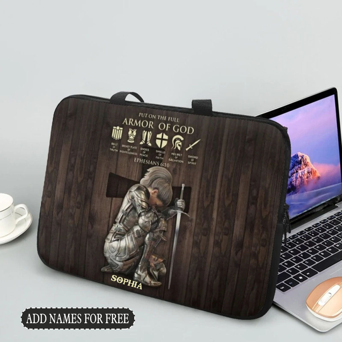 Personalized Armor of God Laptop Bag