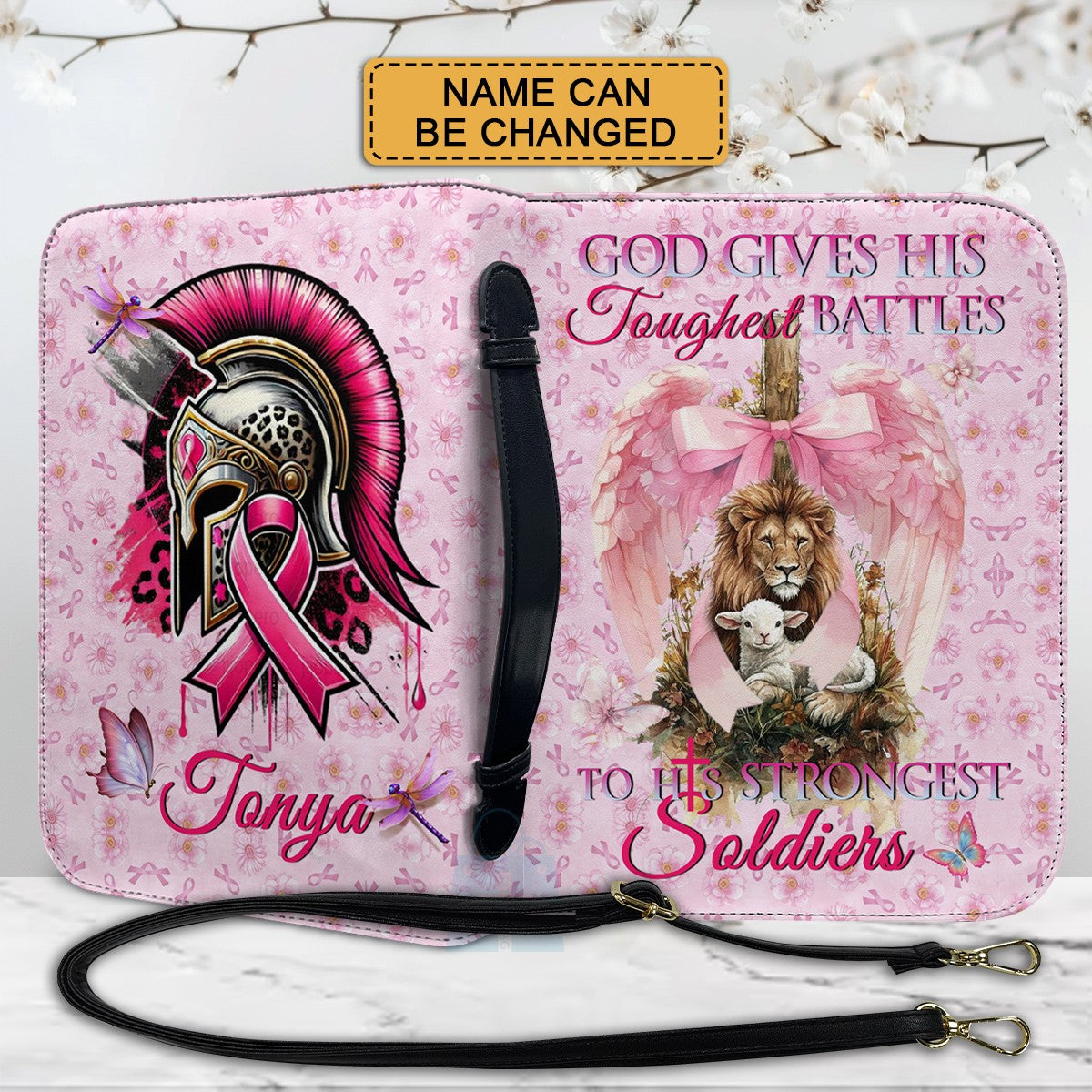 Cancer Warrior Faith Personalized Bible Cover