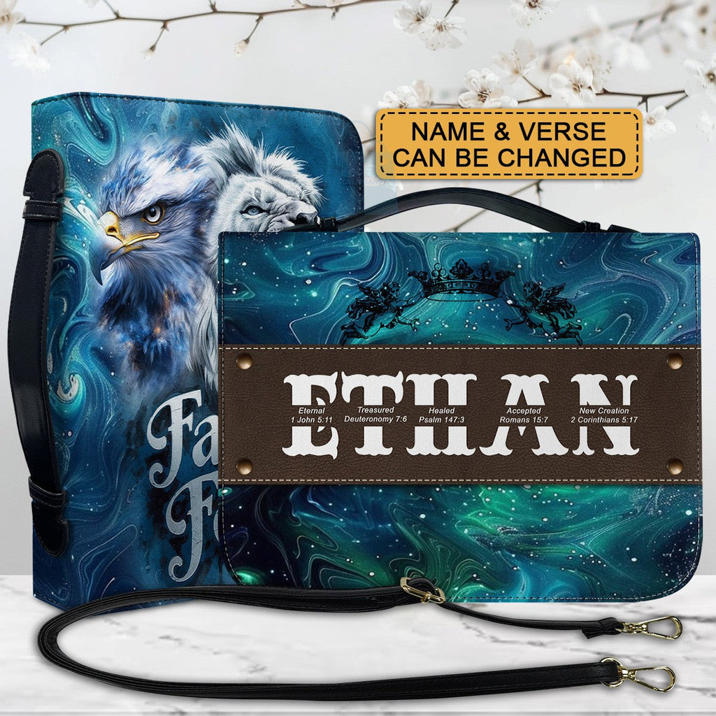 Personalized Galaxy Green Name Bible Cover