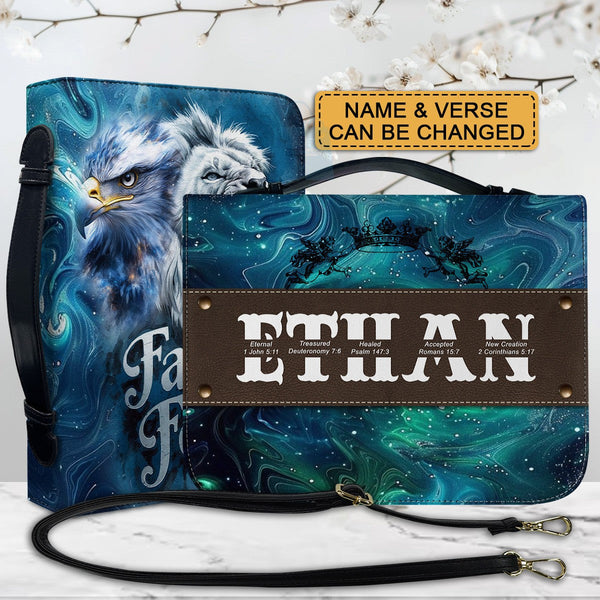 Personalized Galaxy Green Name Bible Cover