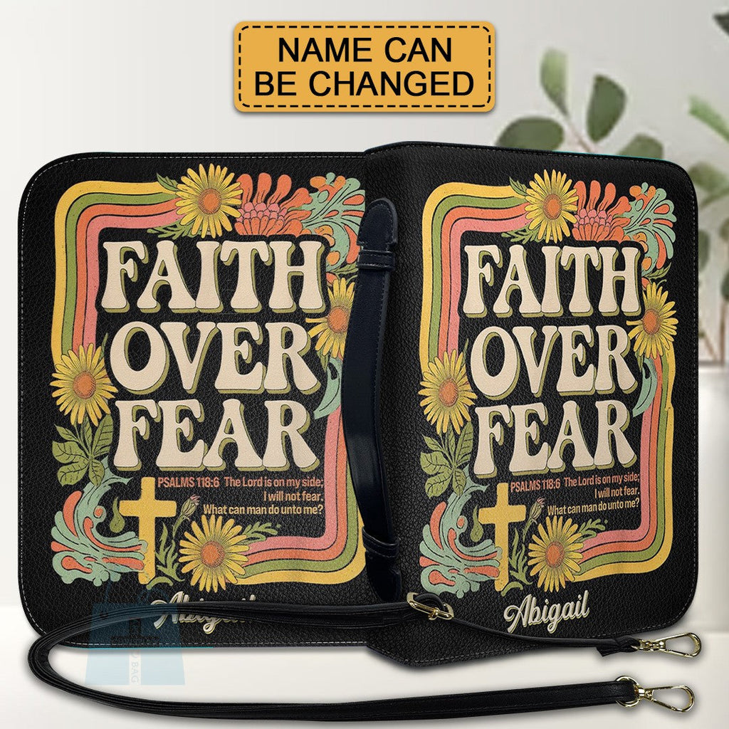 Personalized Faith Over Fear Bible Cover