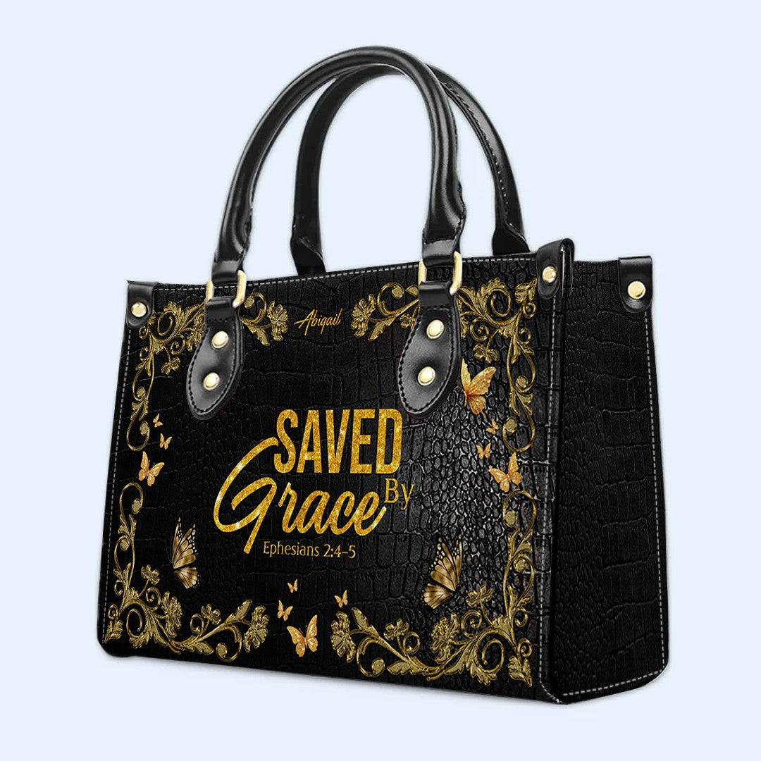 Love & Grace Personalized Christian Leather Tote