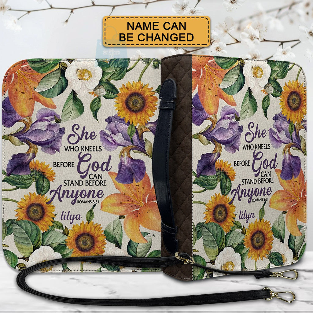 She Who Kneels Before God Personalized Bible Cover