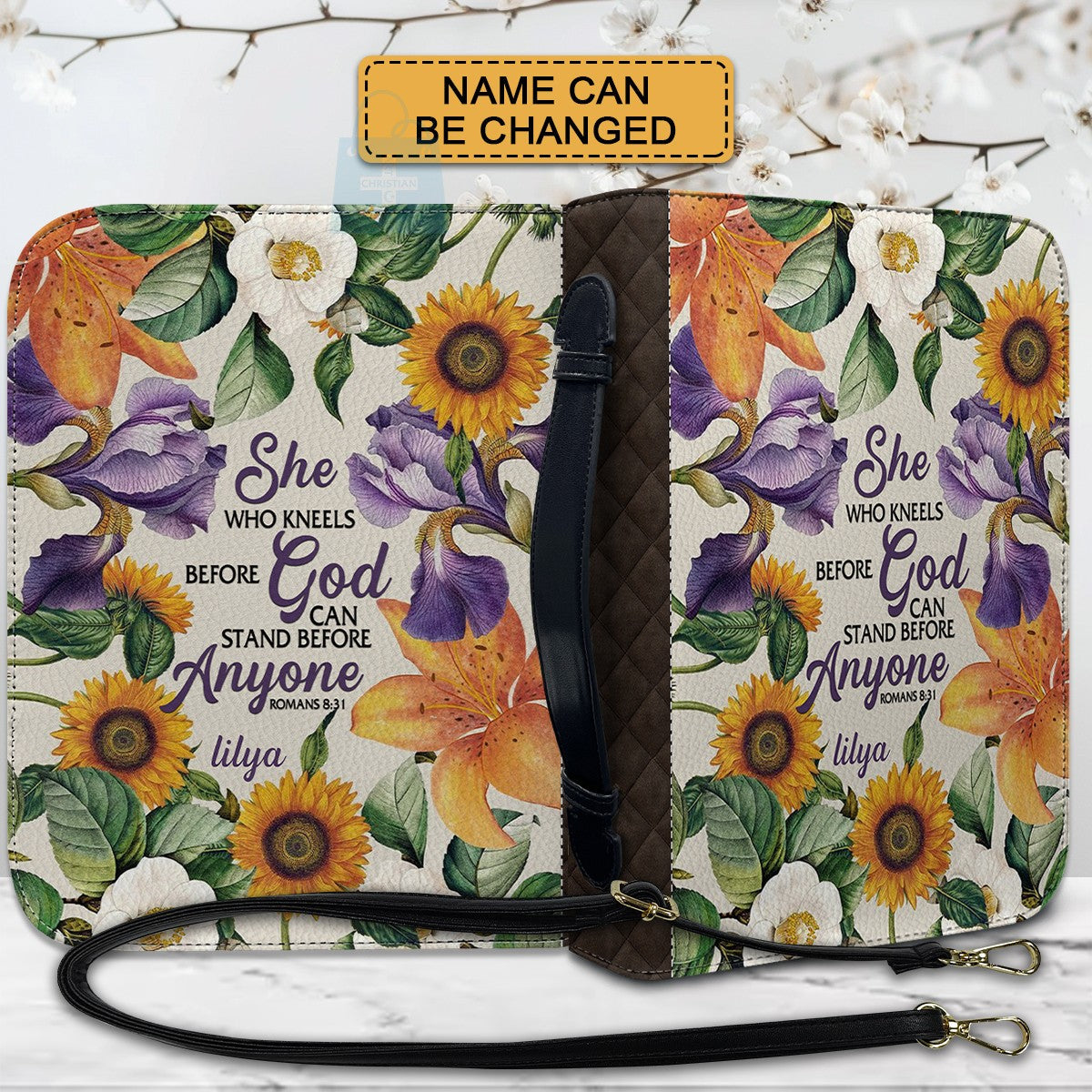 She Who Kneels Before God Personalized Bible Cover