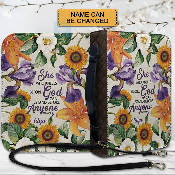 She Who Kneels Before God Personalized Bible Cover