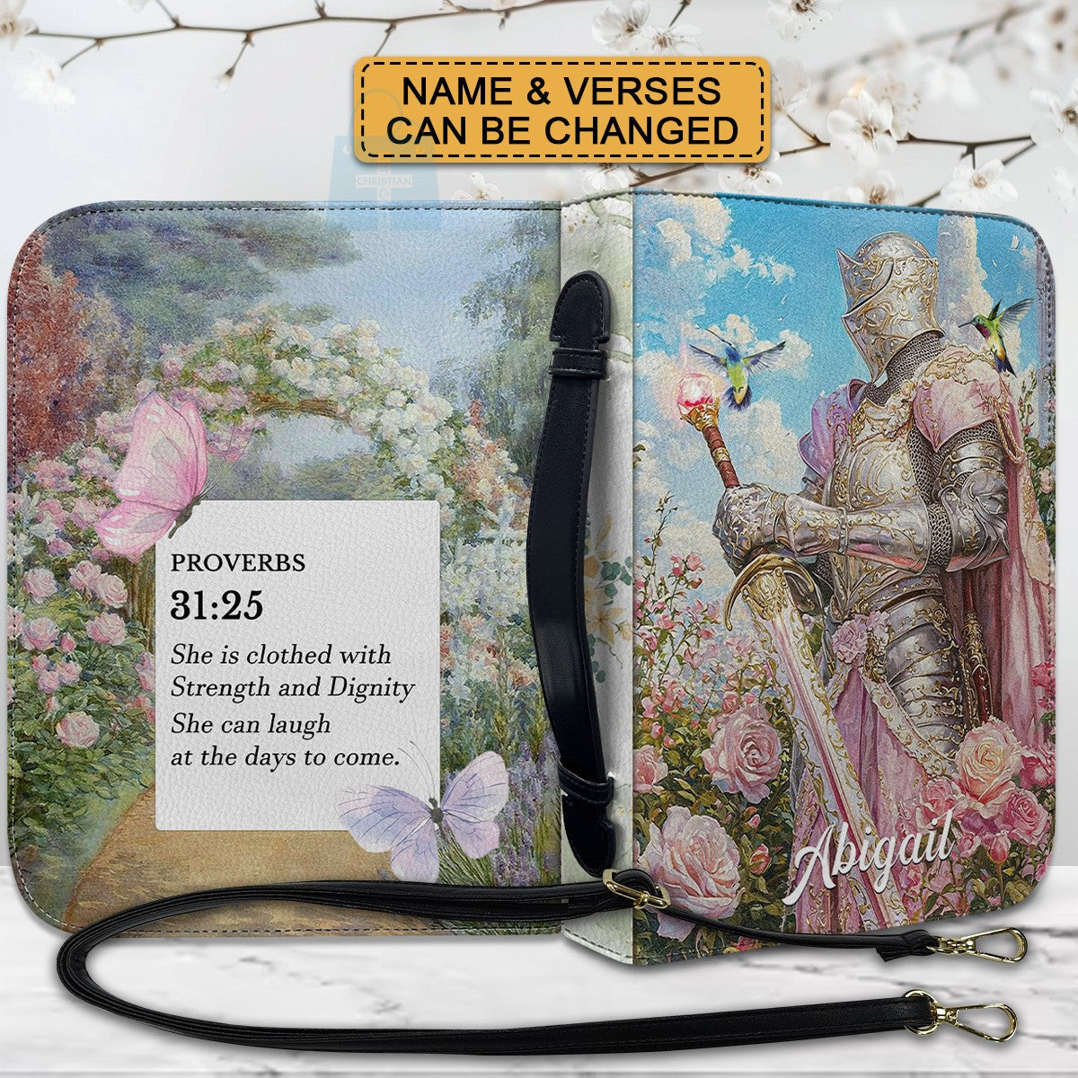 Retro Pink Personalized Name Bible Cover