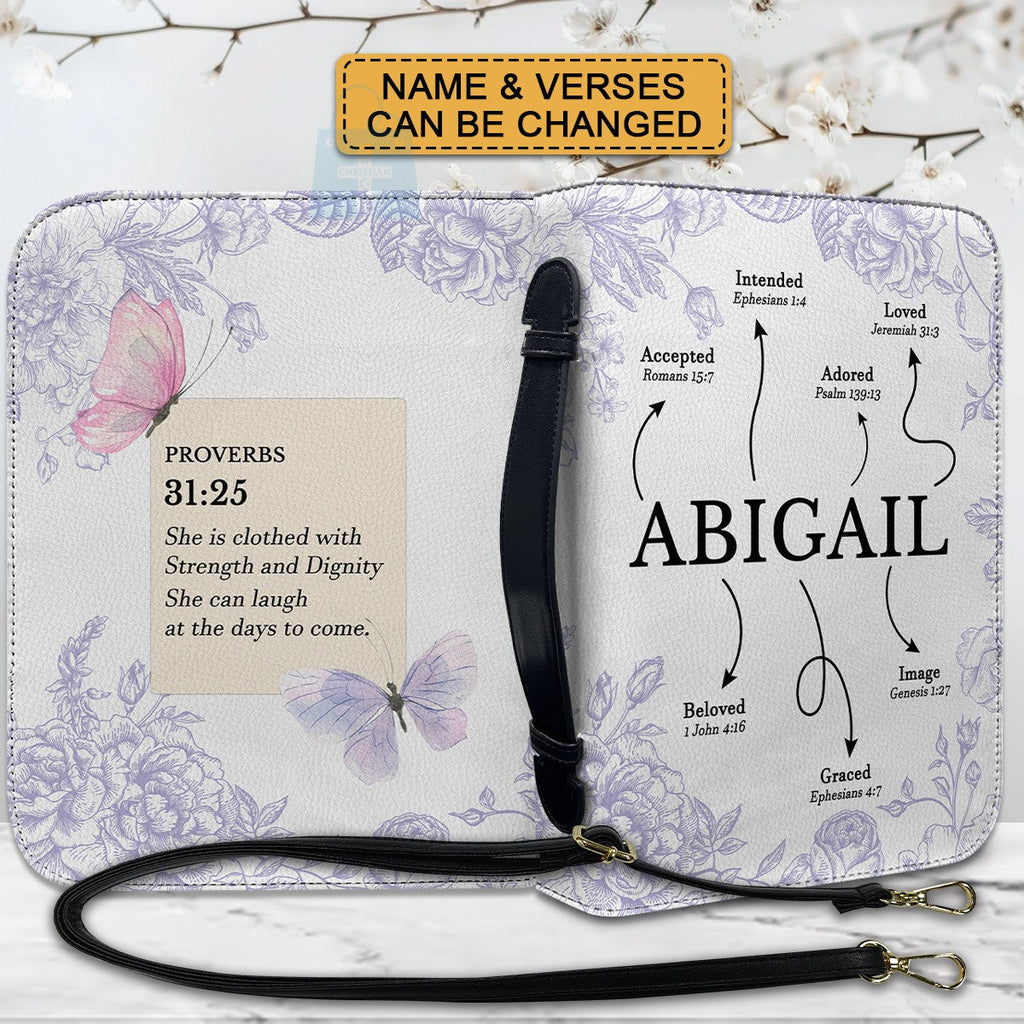 Personalized Strength & Dignity Bible Cover