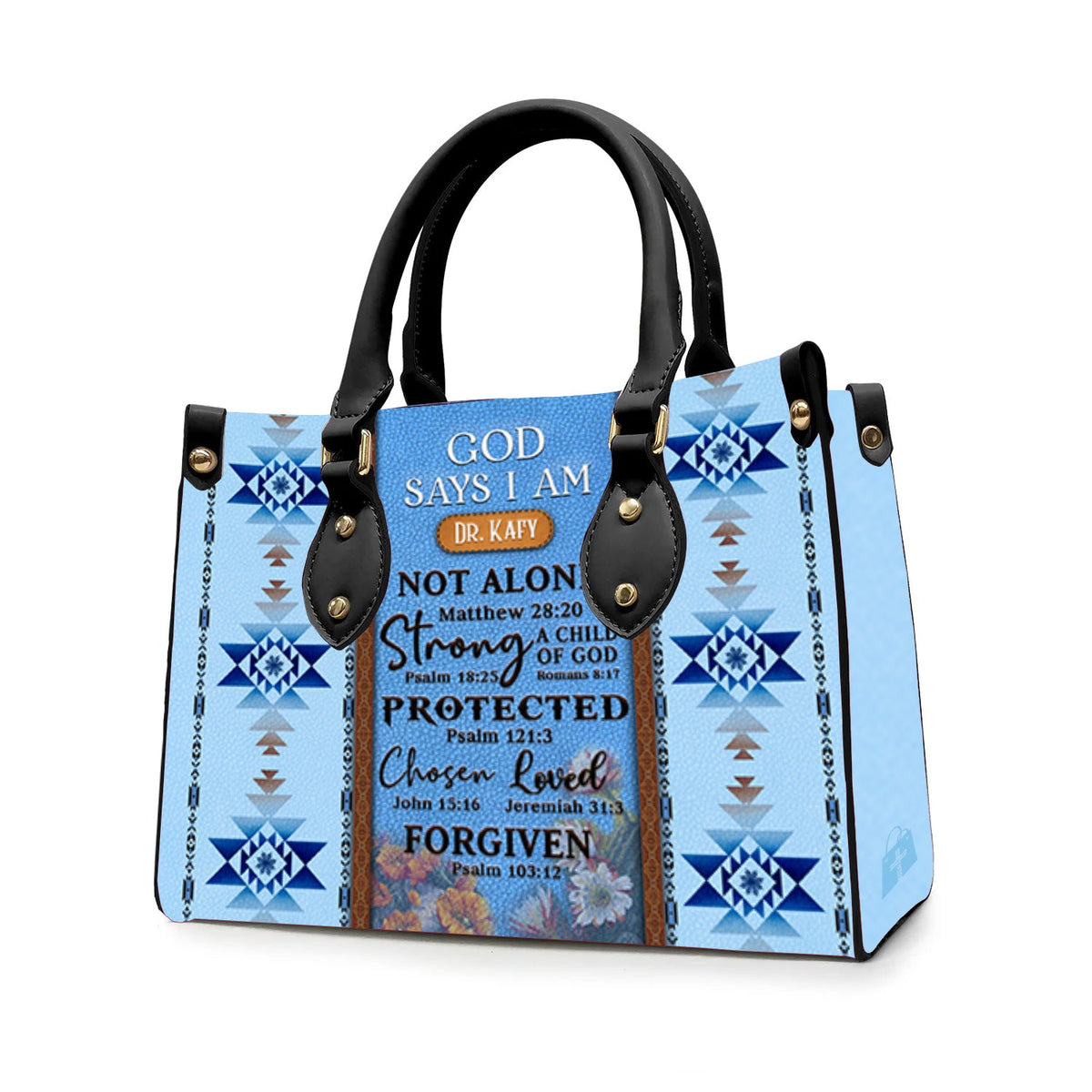 God Says I Am Southwest Laced Leather Handbag