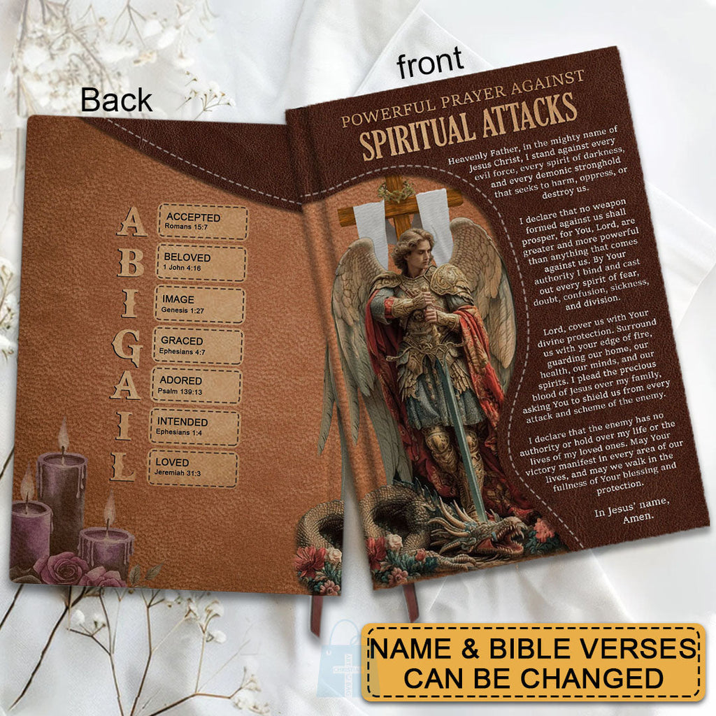 Personalized "Spiritual Warfare Prayers" Leather Journal