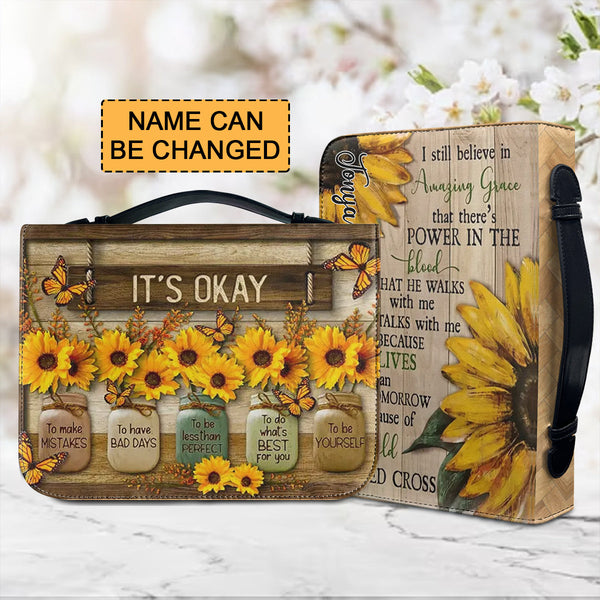 Personalized Sunflower Butterfly Bible Cover