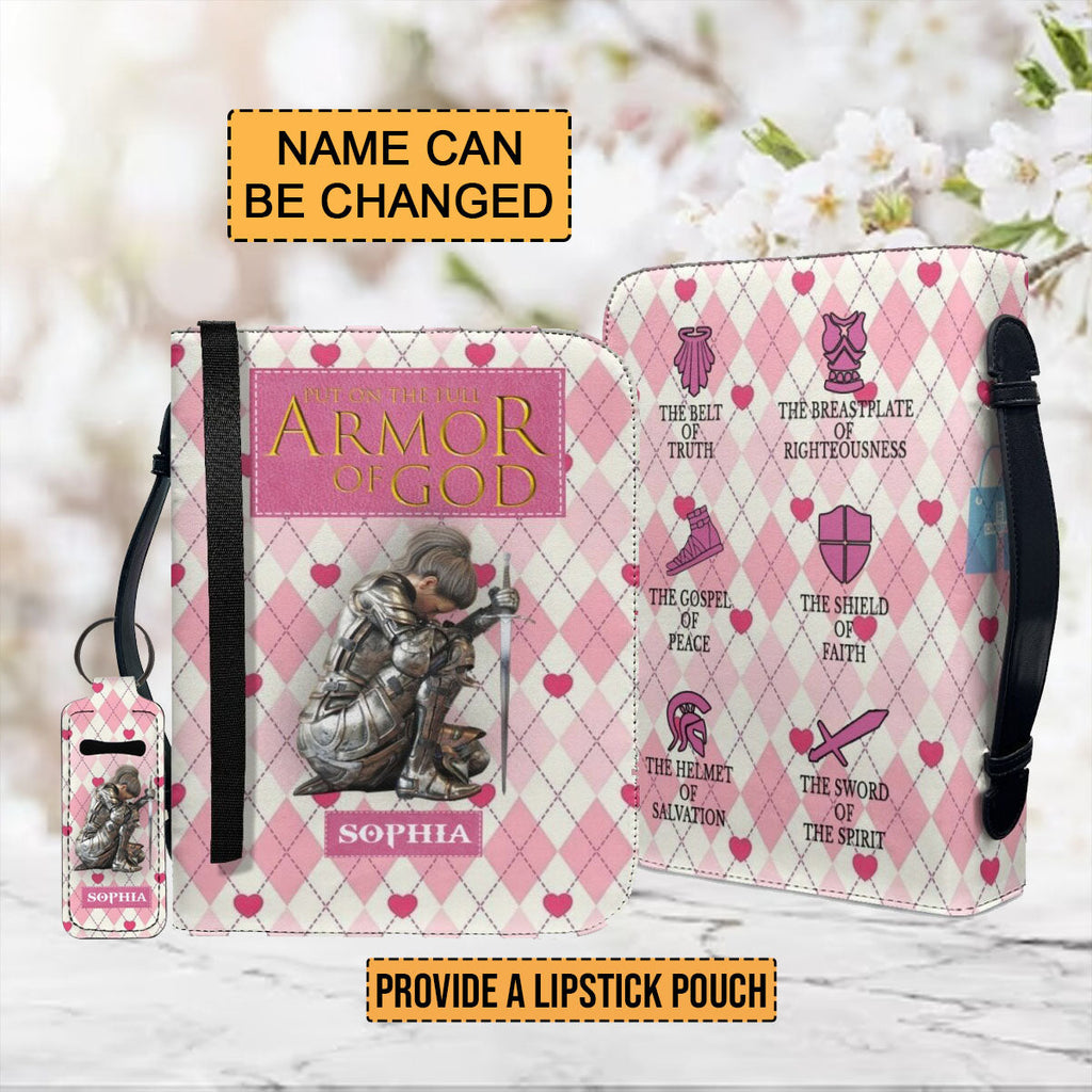 Personalized Armor of God Pink Bible Cover