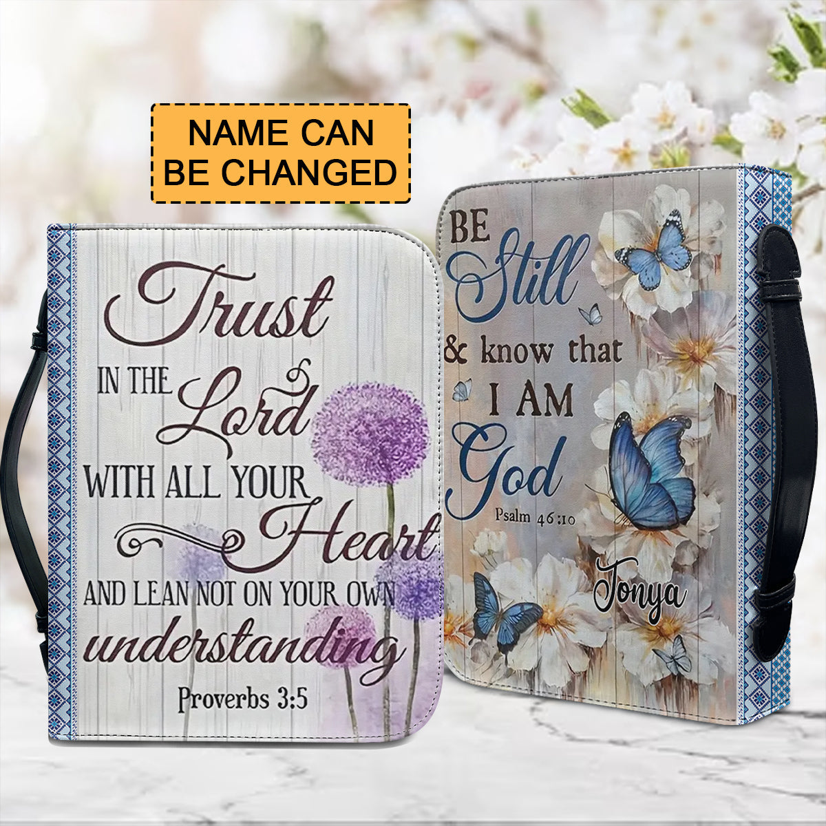 Personalized Be Still Butterfly Bible Cover