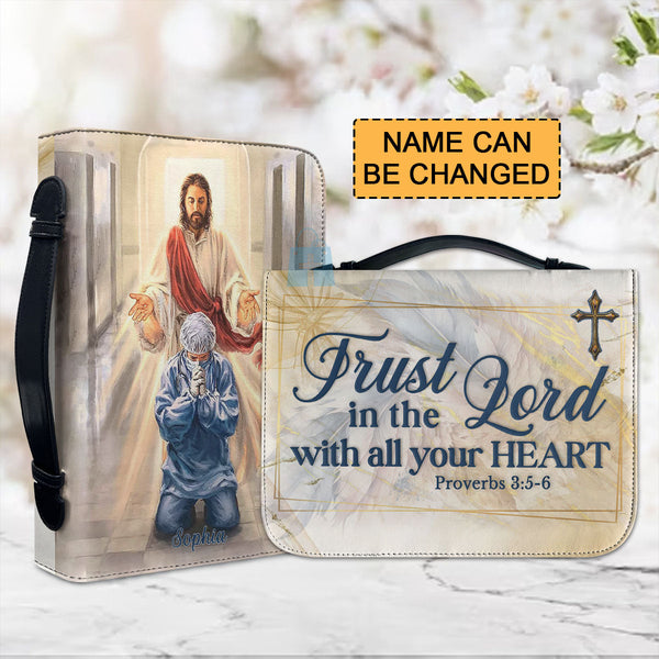 Personalized Proverbs 3:5-6 Purple Bible Cover