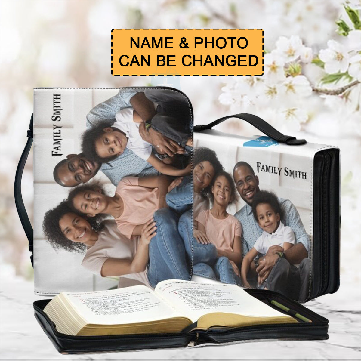 Personalized Family Photo Bible Cover Case